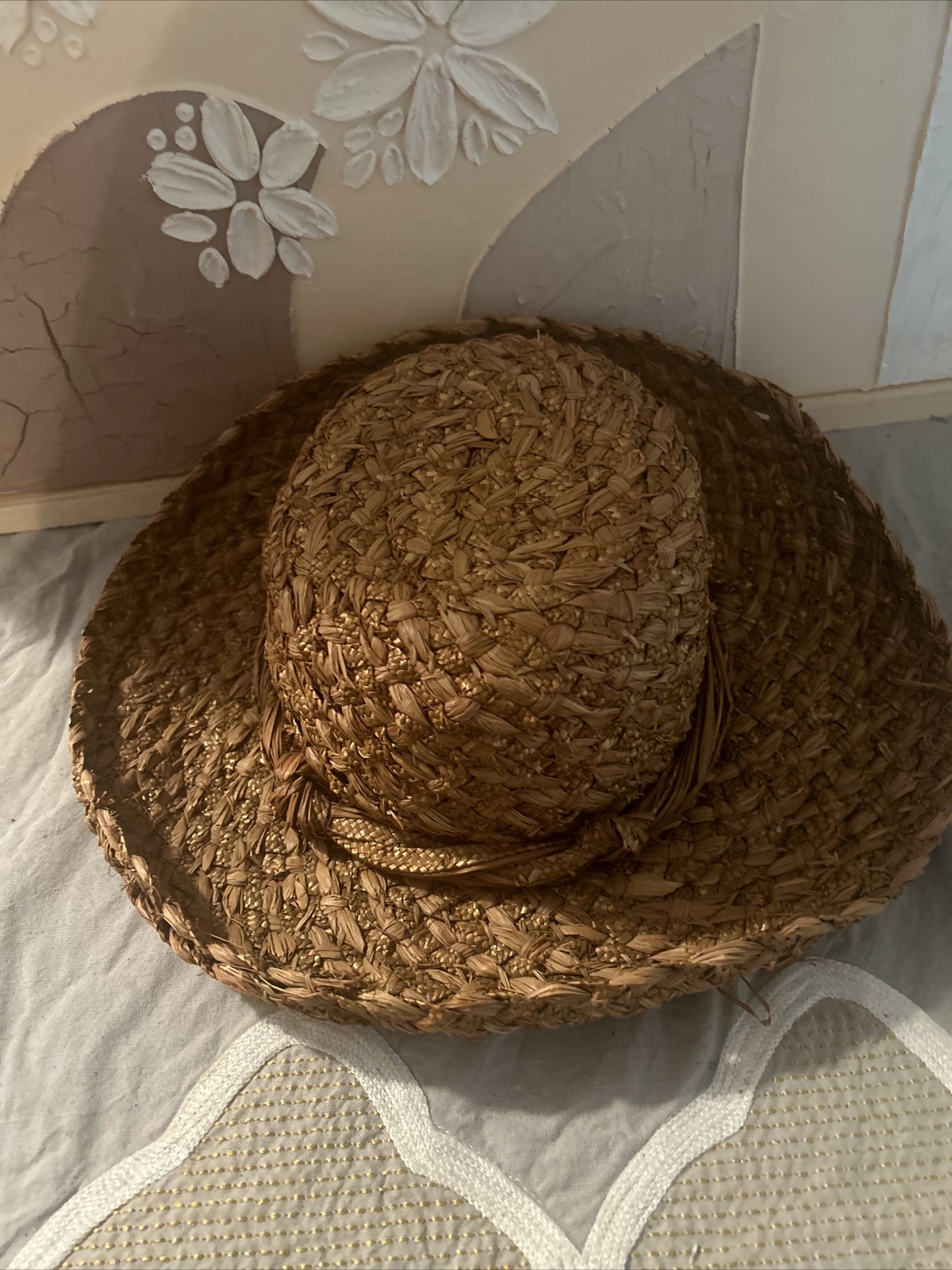 Chunky Wide Braid Raffia Natural Straws Ladies Hat - Gem