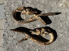 Pair of Antique Victorian Era Cast Iron Bird Finials For Sled Sleigh