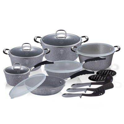 5999108419850 COOKWARE SET GRANITE BERLINGER HAUS BH-6196 STONE TOUCH BERL
