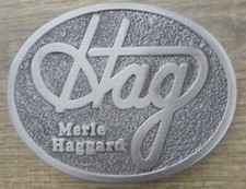 MERLE HAGGARD "HAG" BELT BUCKLE 3.75 BY 2 7/8" NEW