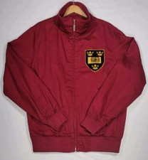 Vtg Stall & Dean Men Medium Burgundy Oxford Jacket Collegiate Academia