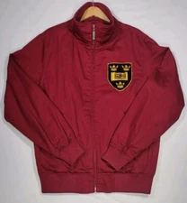 Vtg Stall & Dean Men Medium Burgundy Oxford Jacket Collegiate Academia