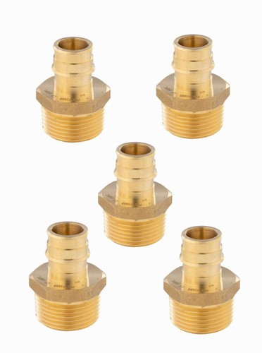 EFIELD 5PCS Pex A  Full Flow  3/4"x1"  MALE NPT Adapter Expansion Fitting