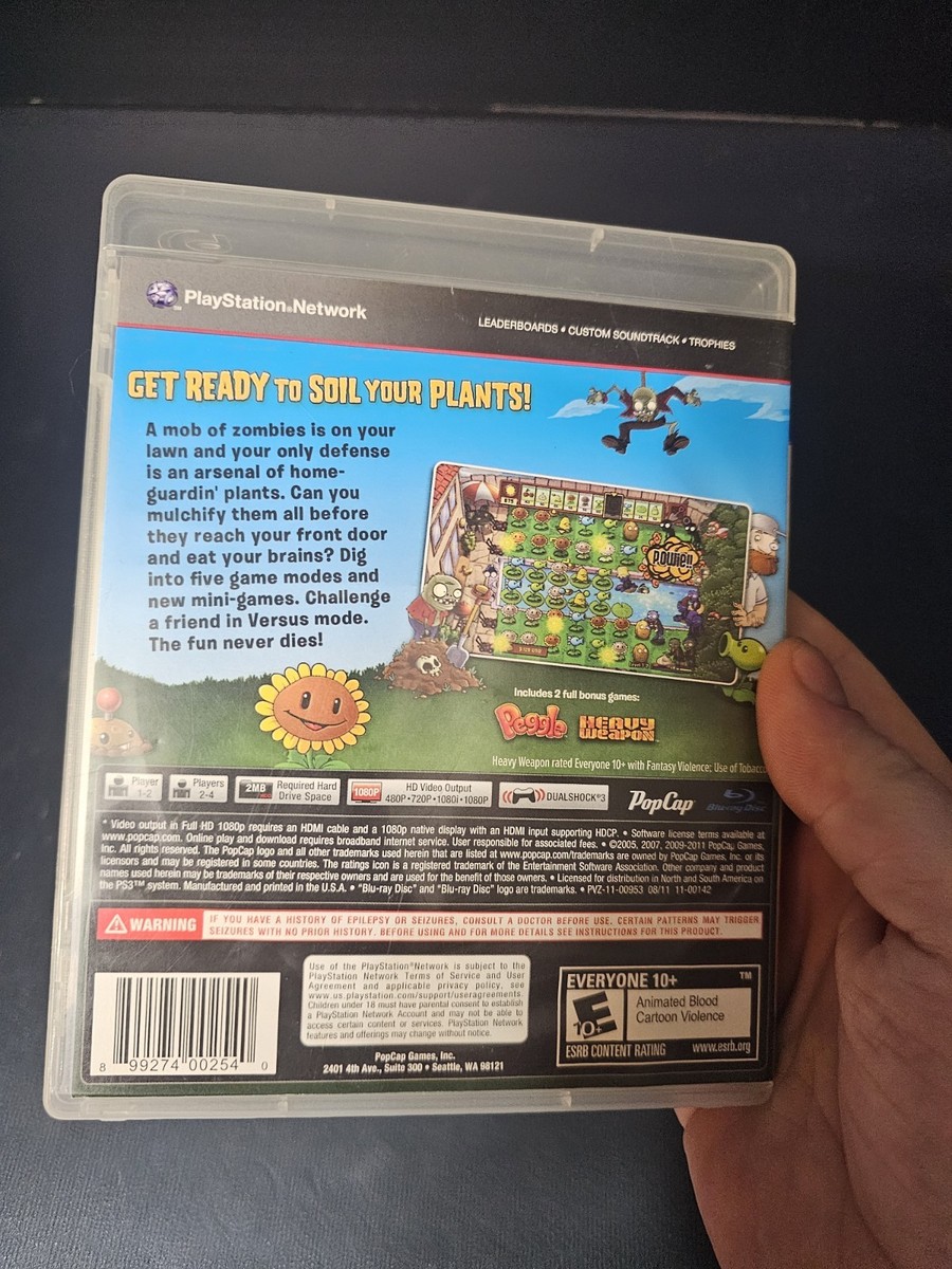 Plants Vs. Zombies Playstation 3 Complete 2009 | eBay