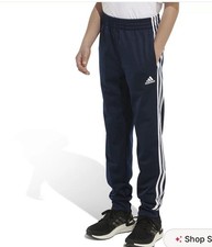 adidas Boys' 8-20 Iconic Tricot Joggers Sz L 14/16 Navy