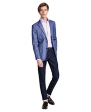 Calvin Klein Mens Slim fit Sport Coat Blazer 40 L Navy Blue Solid