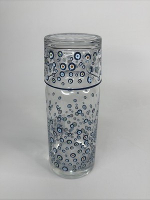 Rakle Evil Eye Hamsa Design 2 Pc Bedside Glass Carafe Tumble Up Set