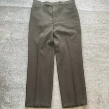 Haggar Pro Classic Non Iron Dress Pants Pleated Brown Mens 36x30