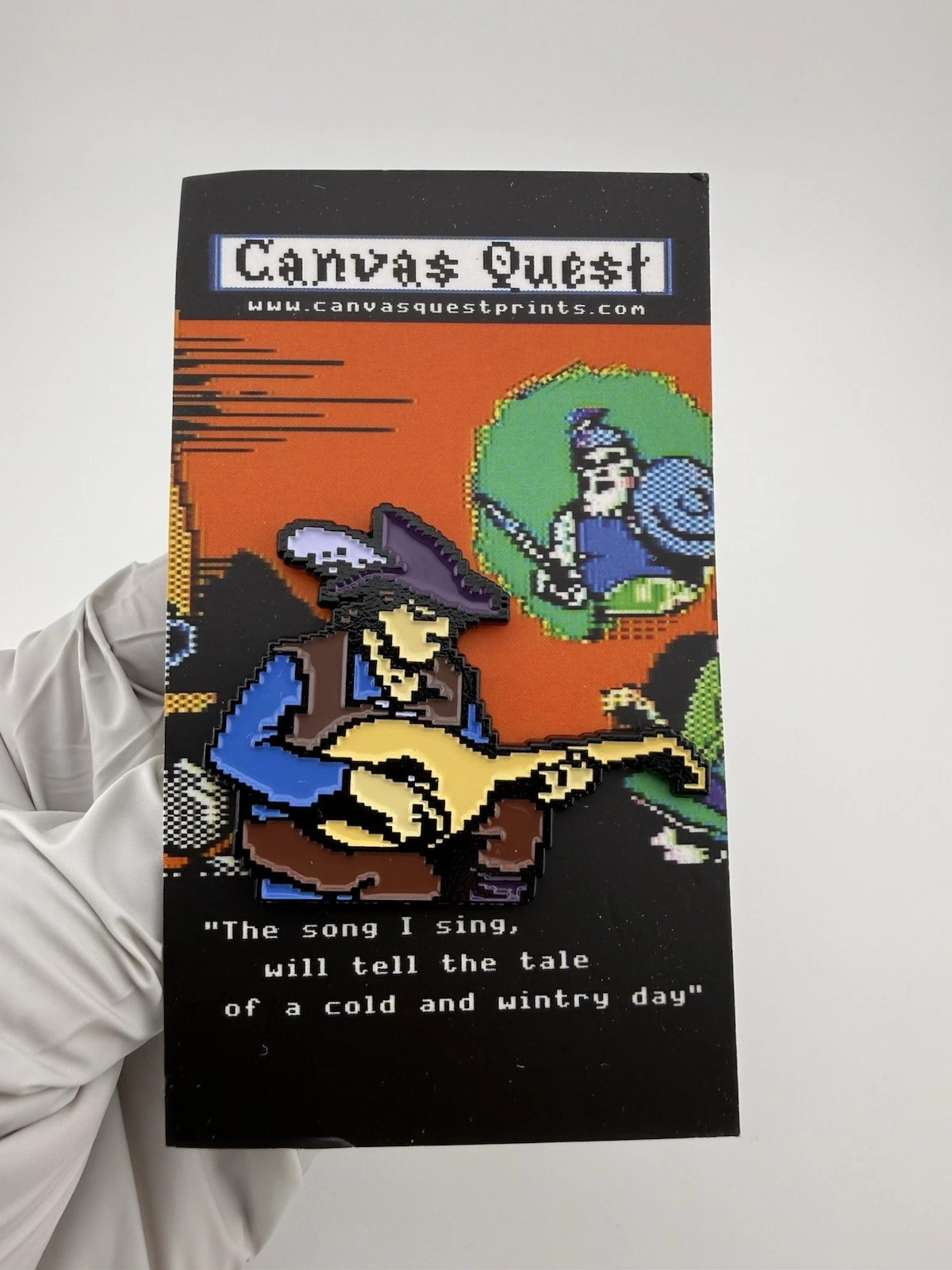 Canvas Quest The Bard's Tale C64 Retro Game Enamel Lapel Pin