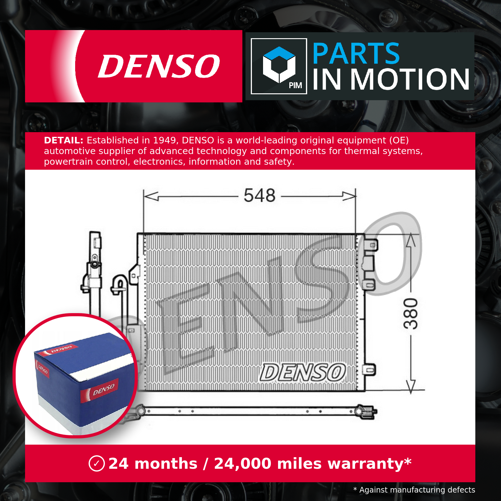 Air Con Condenser fits RENAULT THALIA Mk1 1.6 2000 on AC Conditioning Denso New