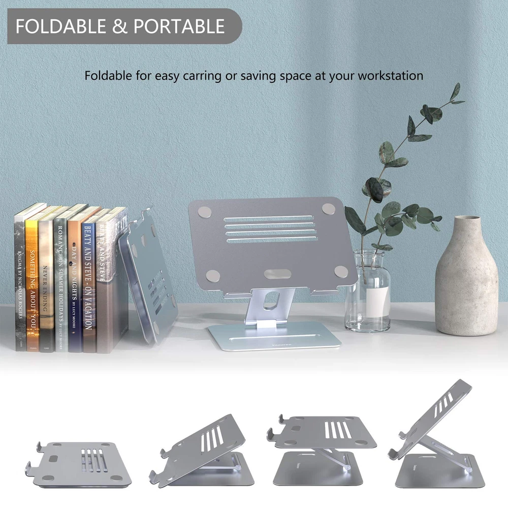 Adjustable Ergonomic Aluminum Laptop Stand for Desk to Improve Posture