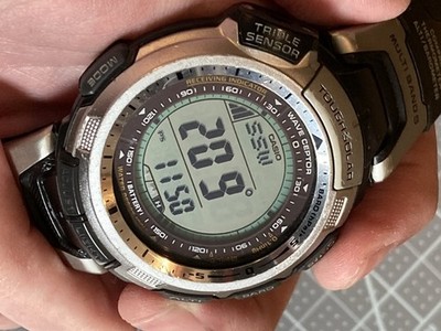 Casio Pathfinder PAW-1300 Digital Watch Tough Solar Compass  display picture 3