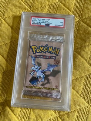 pokemon heavy booster packs Heavy? Pokemon 1st Edition Fossil Booster Pack PSA 7! Read!