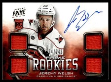 2012-13 Panini Prime Jeremy Welsh Rookie Auto Jersey 1 color Carolina Hurricanes