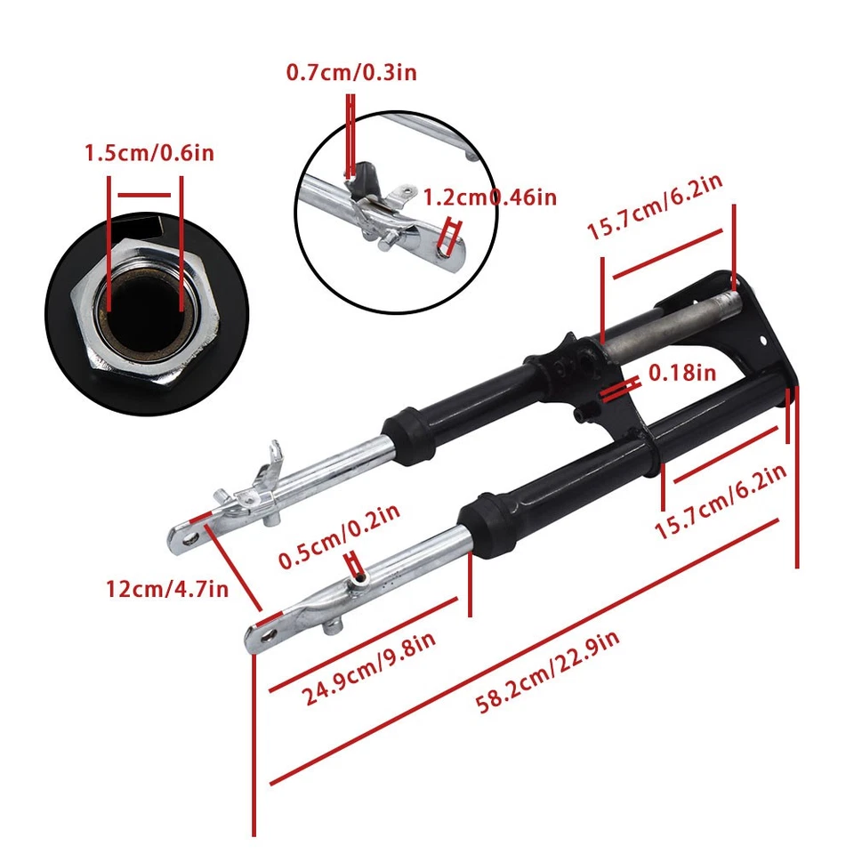 Suspensión amortiguadora horquilla delantera completa para Honda CRF50F XR50 2004-2014 negra Foto 2 de 4