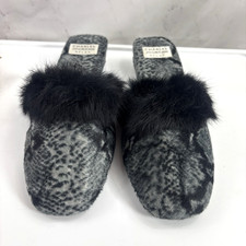 Vtg 90s Charles Jourdan Leopard Slipper Mules Marabou Fur Trim Old Hollywood 11