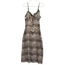 Adorable Babydoll Tie Front Sundress Maxi Snakeskin Size S Witchygoth Coquette