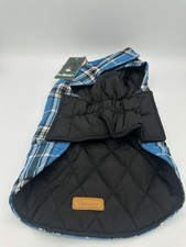 Kuoser Dog Coat Jacket Blue Plaid Winter Warm Fleece Lined Pet Coat Size M NEW