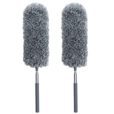 2 Pack Microfiber Feather Duster for Cleaning, Hand Washable Dusters with Ext...