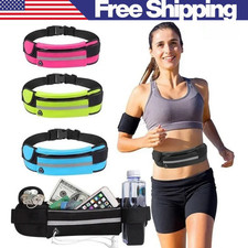 Waterproof Sport Runner Waist Bum Bag Running Jogging Belt Pouch Zip Fanny Pack