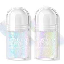 HOSAILY 2 Colors Roll-on Body Glitter Gel, Holographic Glitter Gel Under Light f