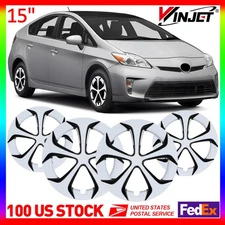 15" Set of 4 Hubcap Wheel Steel Rim Covers Fit For 2010-2015 TOYOTA PRIUS White