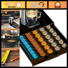 Nespresso Pod Holder Drawer - Organize 50 Large  75 Small Coffee Pods Storage