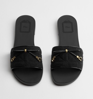 Dior Cannage Slide Black Spongy Cannage Sz 36eu/ 6us