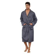 Vulcanodon Men  s Satin Robe Lightweight,Men's Luxurious Silk Kimono BathrobeD...