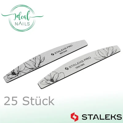Weiche Nagelfeilen STALEKS EXPERT NFE-40 Halbmond, versch. Körnungen, 25 Stück