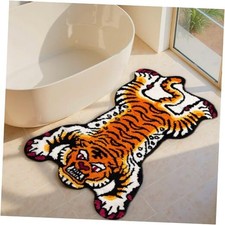Orange Tibetan Tiger Bath Mat Bathroom Rug Non Slip, 24"W x 40"L Orange-yellow