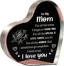 Gifts for Mom Birthday, I Love You Mom Acrylic Keepsake - Birthday Gifts for Mom