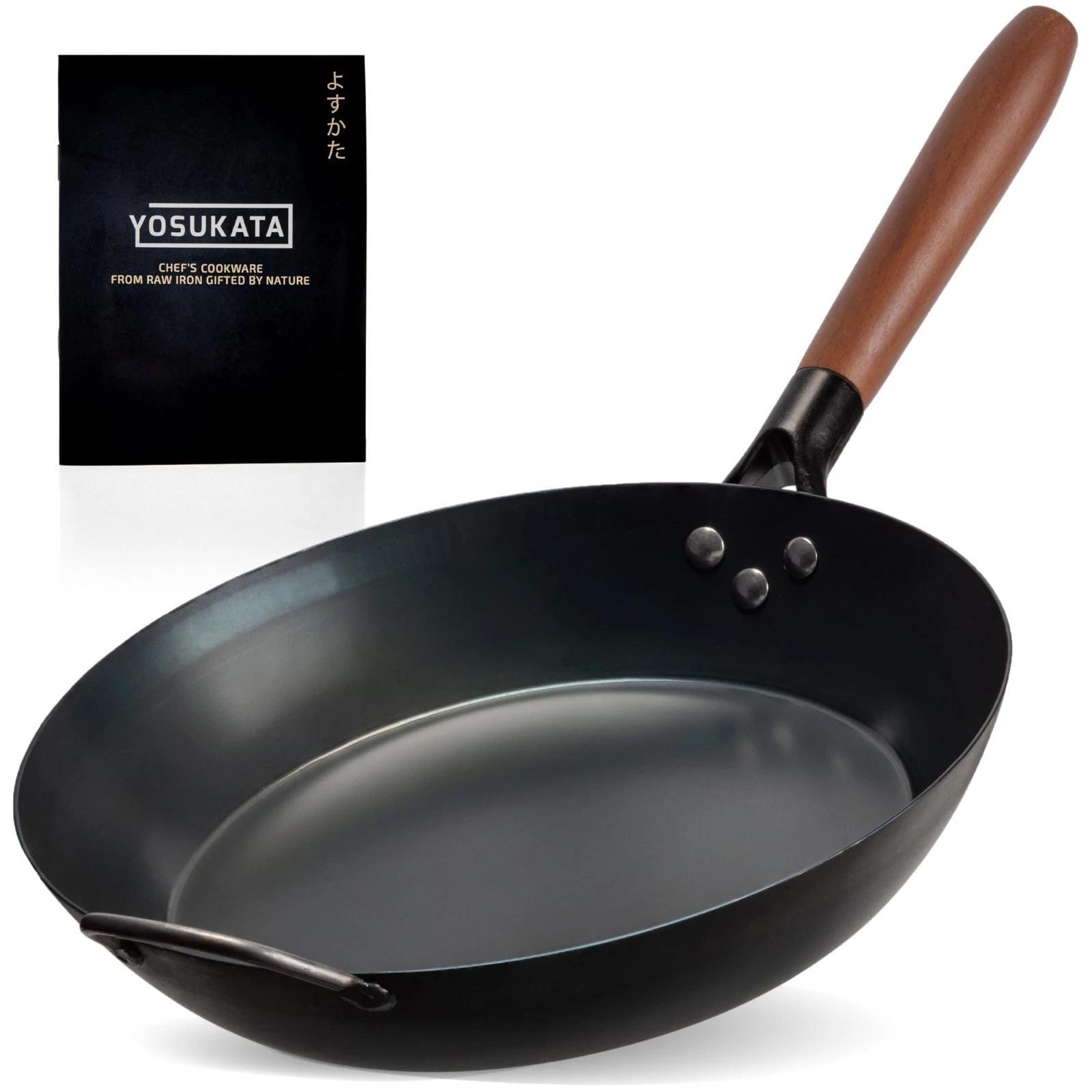 YOSUKATA Coating-Free Carbon Steel Pan - Durable 30 cm Frying Pan - Pans for Coo