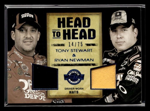 2010 Wheels Tony Stewart Ryan Newman Head to Head Driver Worn Hats U8922