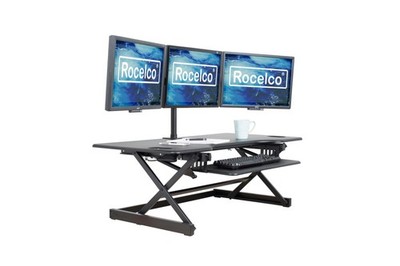 Rocelco 46'' Large Height Adjustable Standing Desk Converter - Quick Sit Stand...
