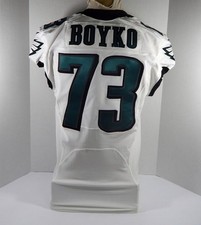 2015 Philadelpia Eagles Brett Boyko #73 Game Used White Jersey 44 DP28638