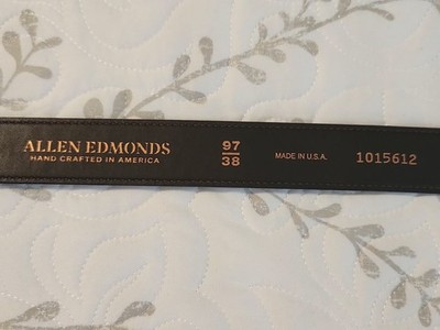 Allen Edmonds Men's Brown Dress Belt Size 38 1.5in W