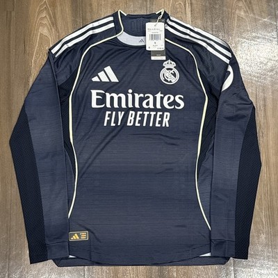 Adidas Real Madrid 25/26 Long Sleeve Away Authentic Jersey JP3956 Men's Size M