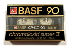 BASF CR-S  II 90 audio cassette blank tape sealed  Made in Germany Type II