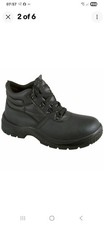 Image of Chukka Safety Work Boots Shoes Leather Steel Toe Cap & Midsole Size 8