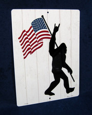 BIGFOOT PATRIOT - US MADE - Full Color Metal Sign - Man Cave Garage Bar D cor