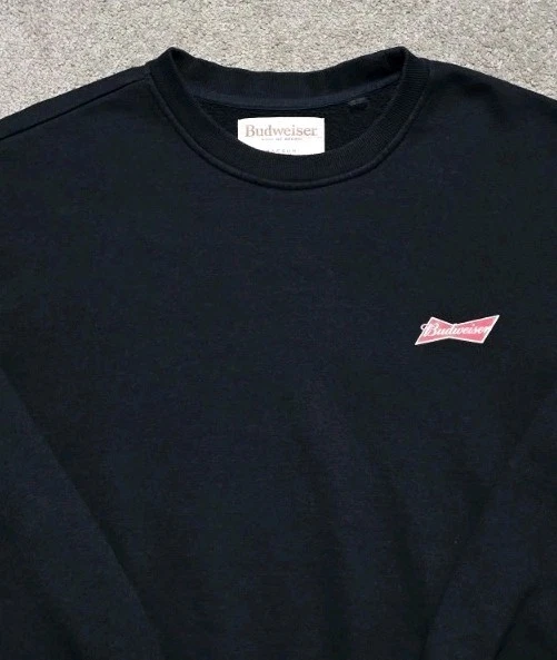 Budweiser King Of Beers Retro Cuello Redondo Sudadera Para Hombre Grande Logo Original Foto 3 de 4