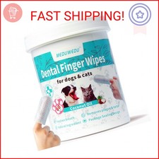 MEDUWEDU Dental Care Finger Wipes 60 Counts,Teeth Cleaning Finger Wipes for Dogs