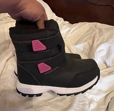 NEW WONDER NATION WINTER BOOTS BLACK Pink Size 1 Girls New