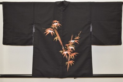 Haori51 Japanese Vintage Haori Kimono Jacket Dynamic Golden Bamboo Bush