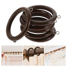6Pcs Reusable Coffee Wooden Curtain Rings for Drapery Rods and Hooks