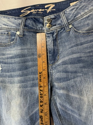 Seven7 Jeans Women's Size 12 Blue High-Rise Tummyless Skinny Denim 29" Inseam - Picture 6 of 12
