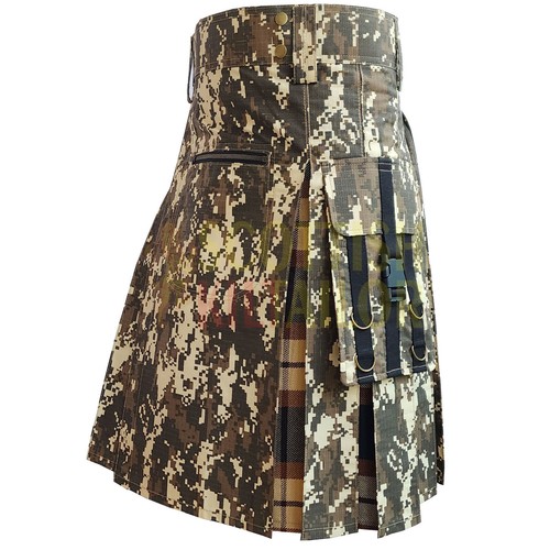 Falda falda falda falda escocesa digital camuflada con rosa tartán antiguo para hombre personalizada - Imagen 5 de 7