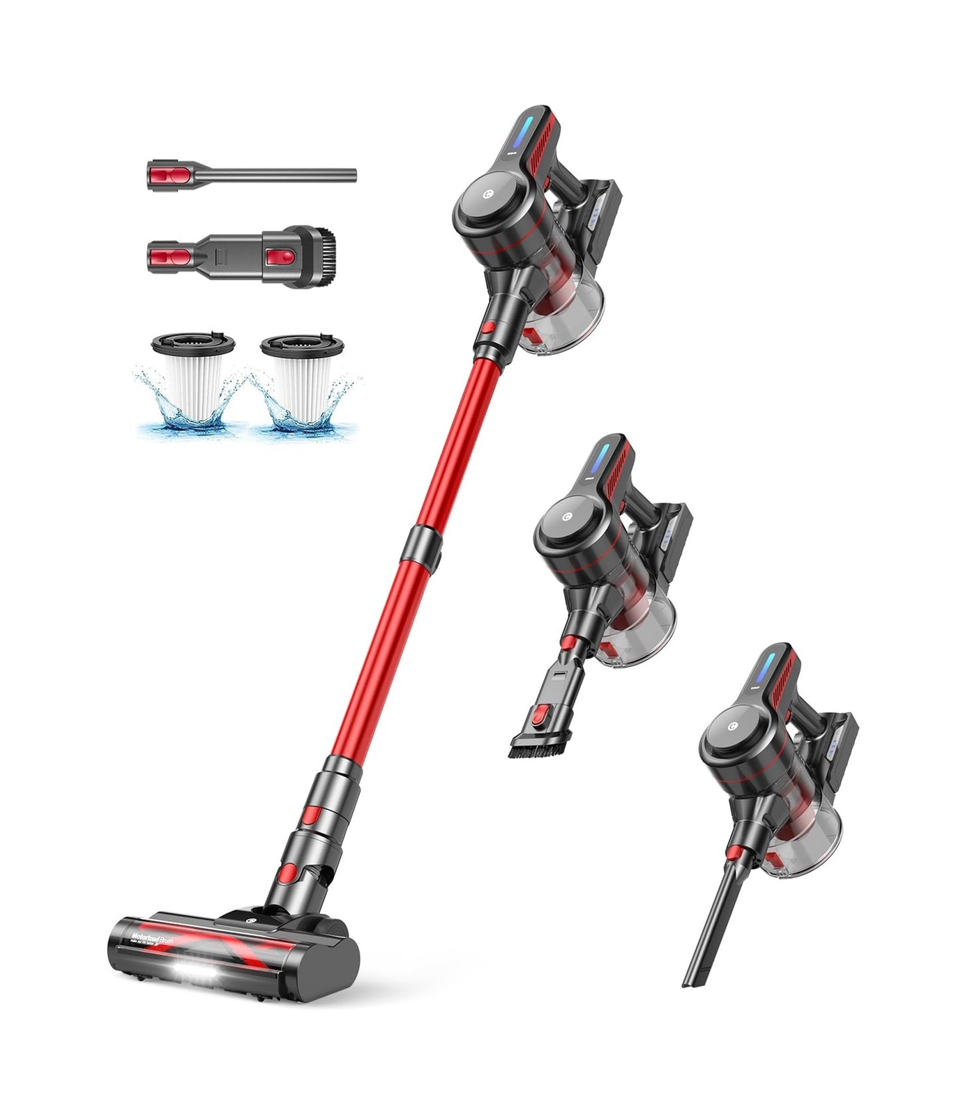 Cordless Vacuum Cleaner, Stick Vacuum with Powerful Suction, 45Mins Runtime V...