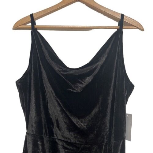 Robe Joyfolie taille XL velours anthracite col mouchoir côté cintré NEUVE - Photo 2 sur 10